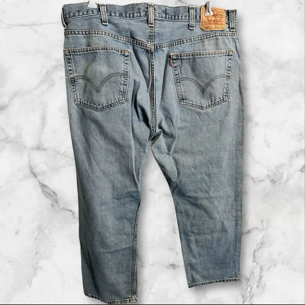 Levi's 505 Jeans 42x30 True To Size Men's Straight Fit Blue‎ Jeans